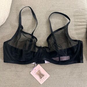 Savage X Fenty Sheer Black Bra size 38D NWT.